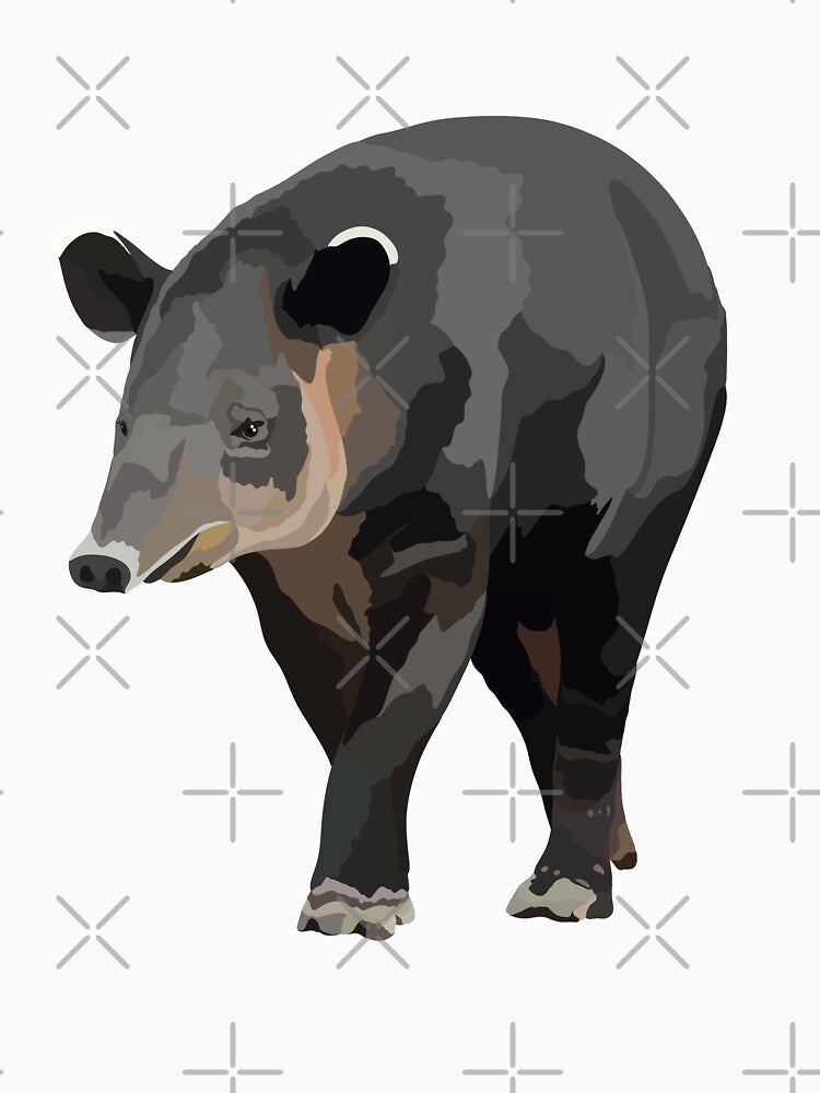 B is for Baird’s Tapir,Tapir Artwork – Unique Tropical Mammal Illustration and Wildlife Design by PrettylittlepastelUk