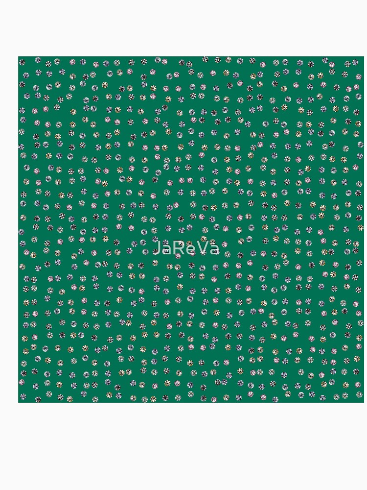 Printed image of diamond snow pattern on green background by JaReVa