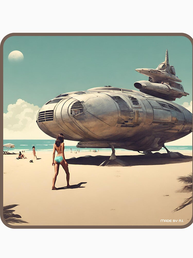 Sci fi Beach landing by Funktastic Designs