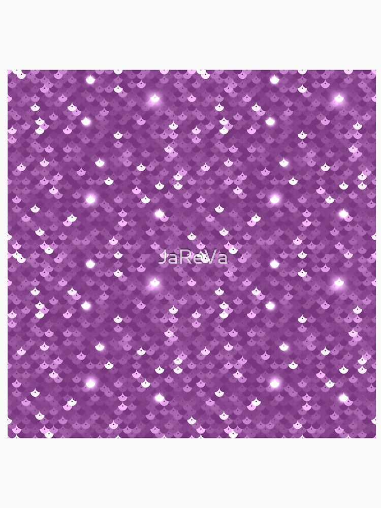 Printed image of sparkling purple Mermaid Tail Scales - seamless pattern by JaReVa