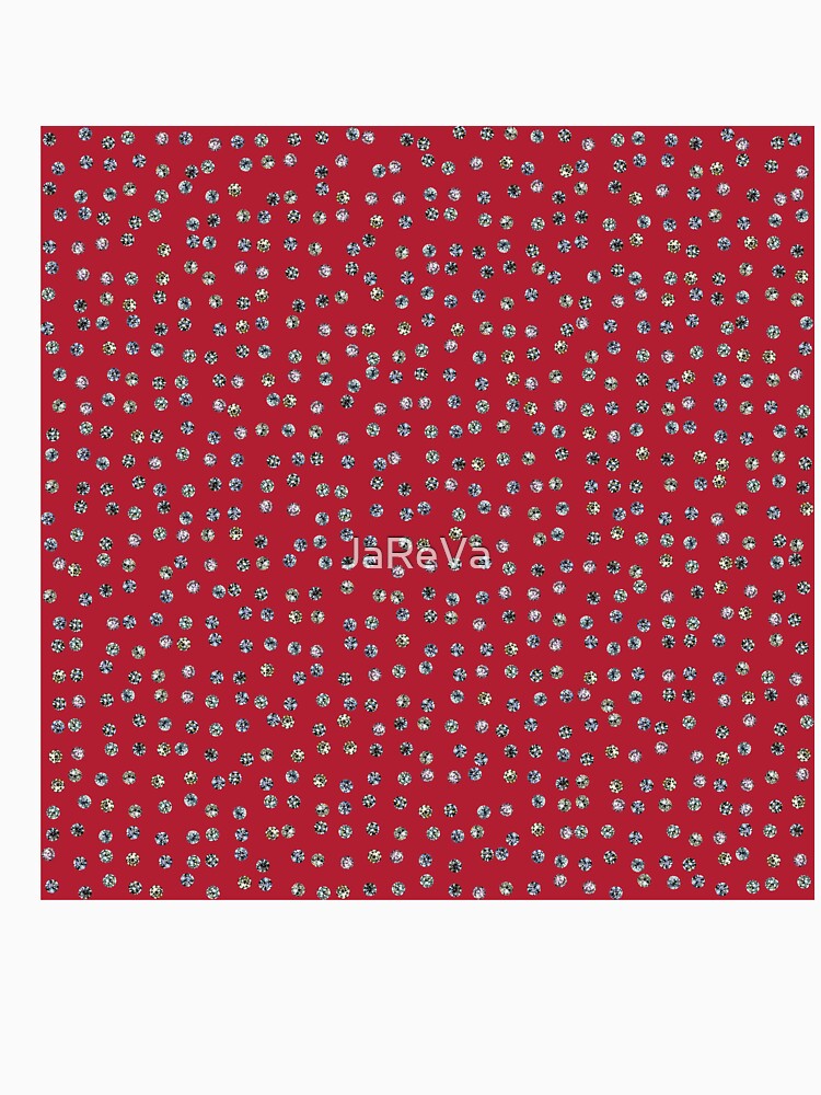 Printed image of diamond snow pattern on red background by JaReVa