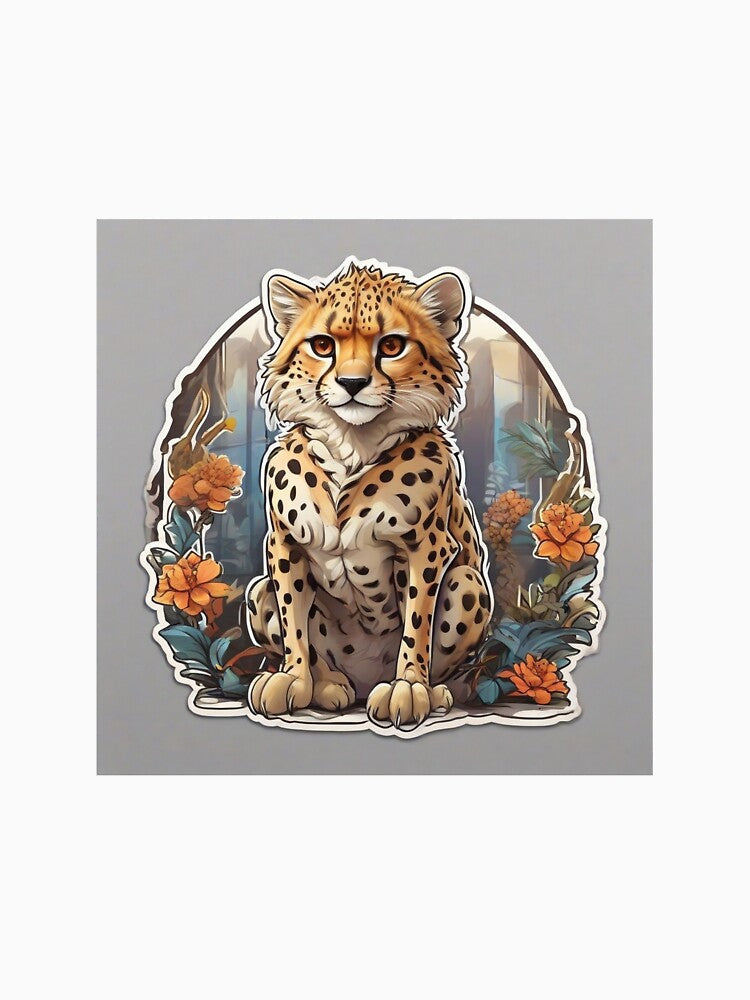 The cute leopard among the roses by abdelaziz0