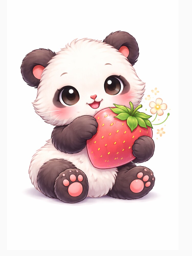 Kawaii Strawberry Panda – Cute Fruit Friend by kimkosovo