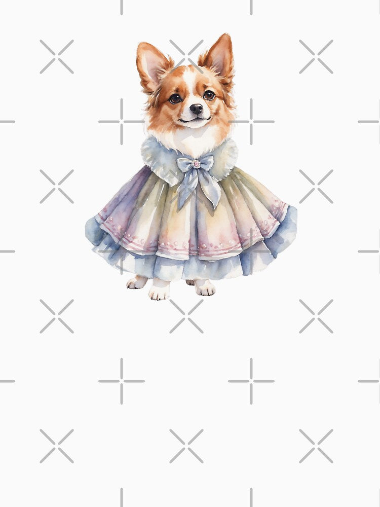 Watercolor Dog Serenity in Retro Style by Victoria Riabov