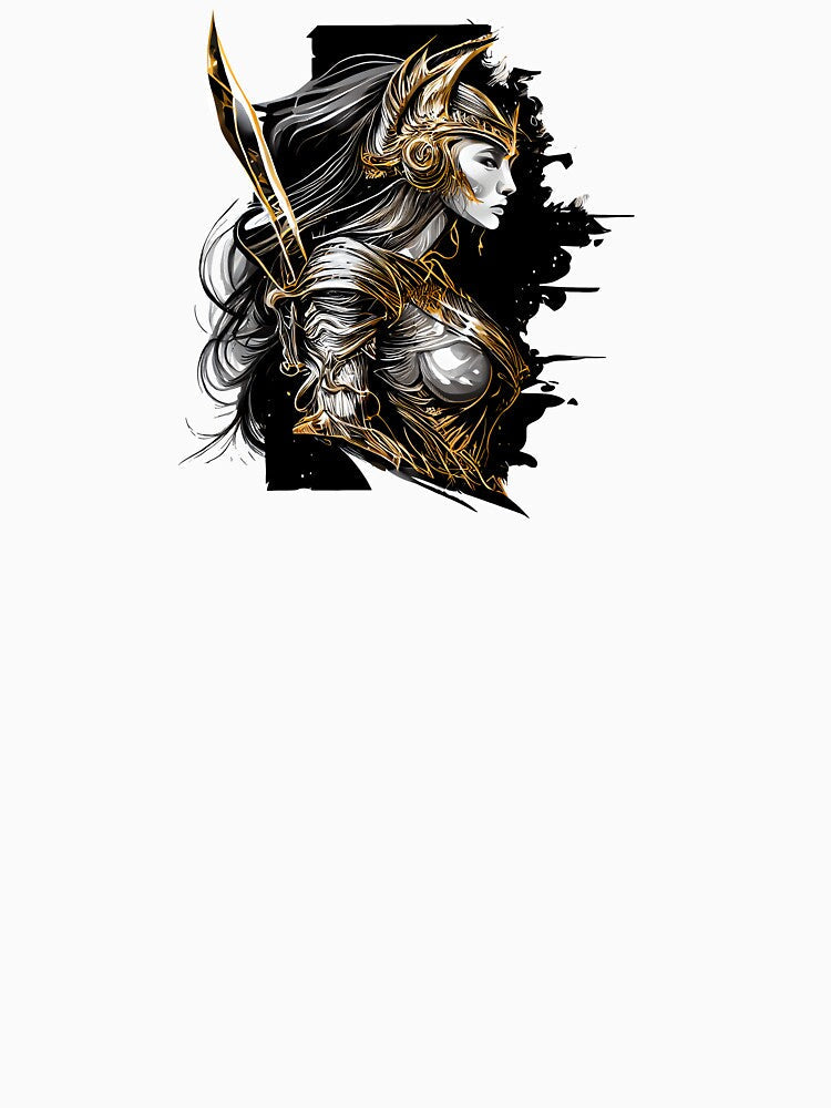 Unleash Your Inner Warrior with Our Black and Gold Fantasy Warrior Woman by ShadowAndSlate