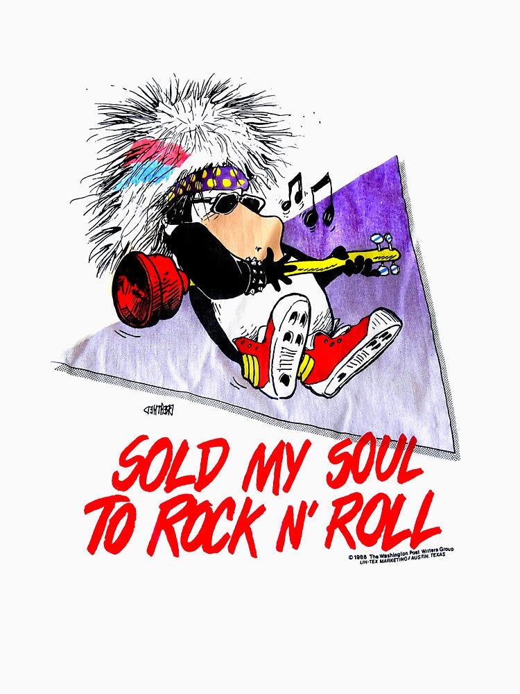 VTG 1986 Bloom County Opus T Shirt Large Comic Berkeley Breathed Sold My Soul to Rock N_ Roll by ThePropSmith9