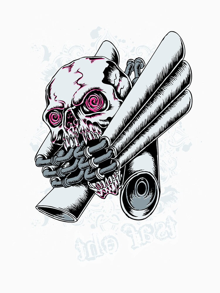 Printed Illustration, skull print, prints, happy by LachenEaton