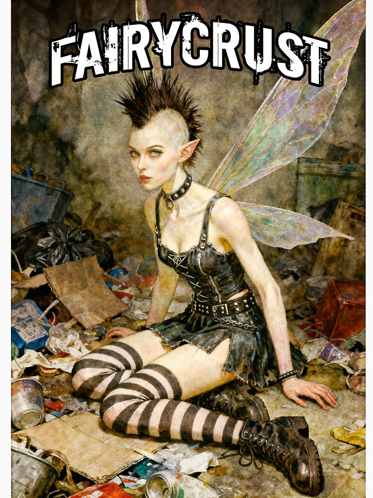 Punk Fairy sitting in urban ruins by alvarlunafae