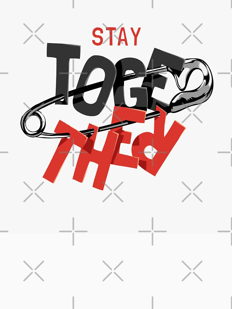 Stay Together Slogan Secure Pin Illustration by Peekonet