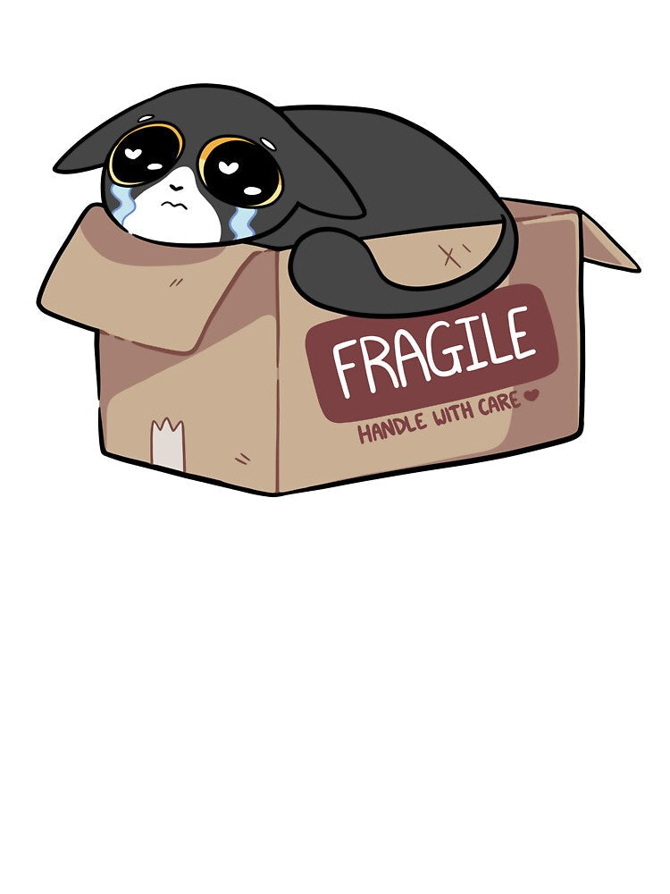 Fragile Handle with Care! (tuxedo cat) by sarakayy