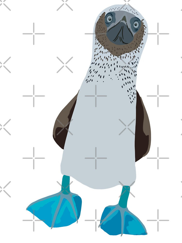 B is for Blue Footed Booby, Blue-Footed Booby Illustration – Iconic Tropical Seabird Artwork by PrettylittlepastelUk