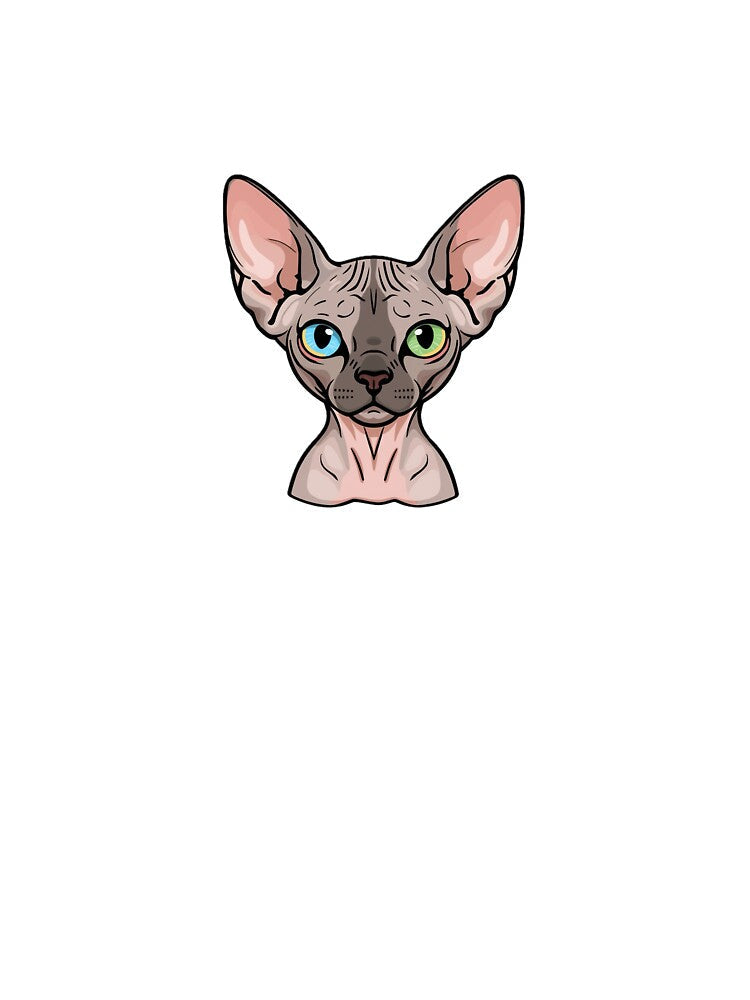Sphynx cat multicolor eyes by Line & Prime Paws