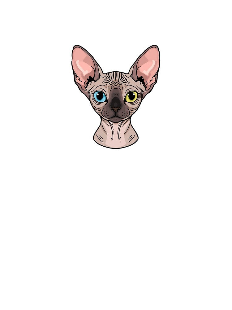 Sphynx cat multicolor eye by Line & Prime Paws