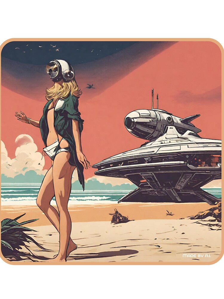 Scifi beach on Mars by Funktastic Designs