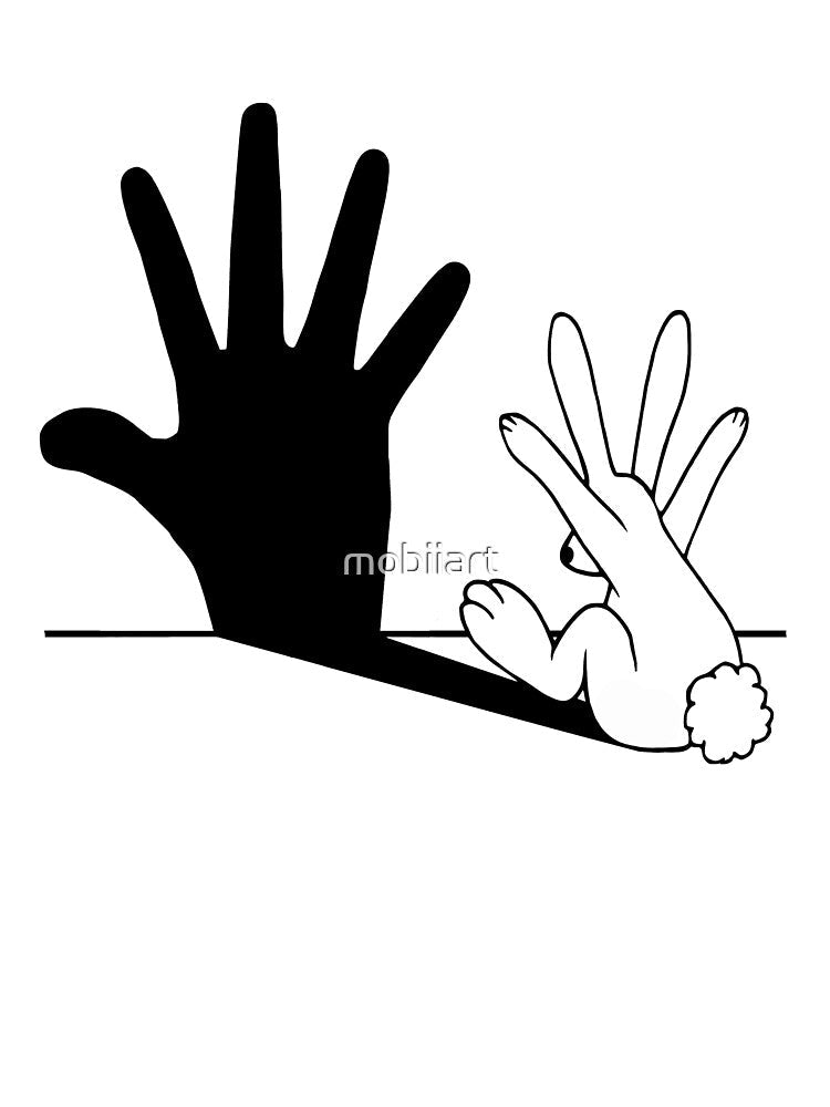 Rabbit Hand Shadow by mobiiart