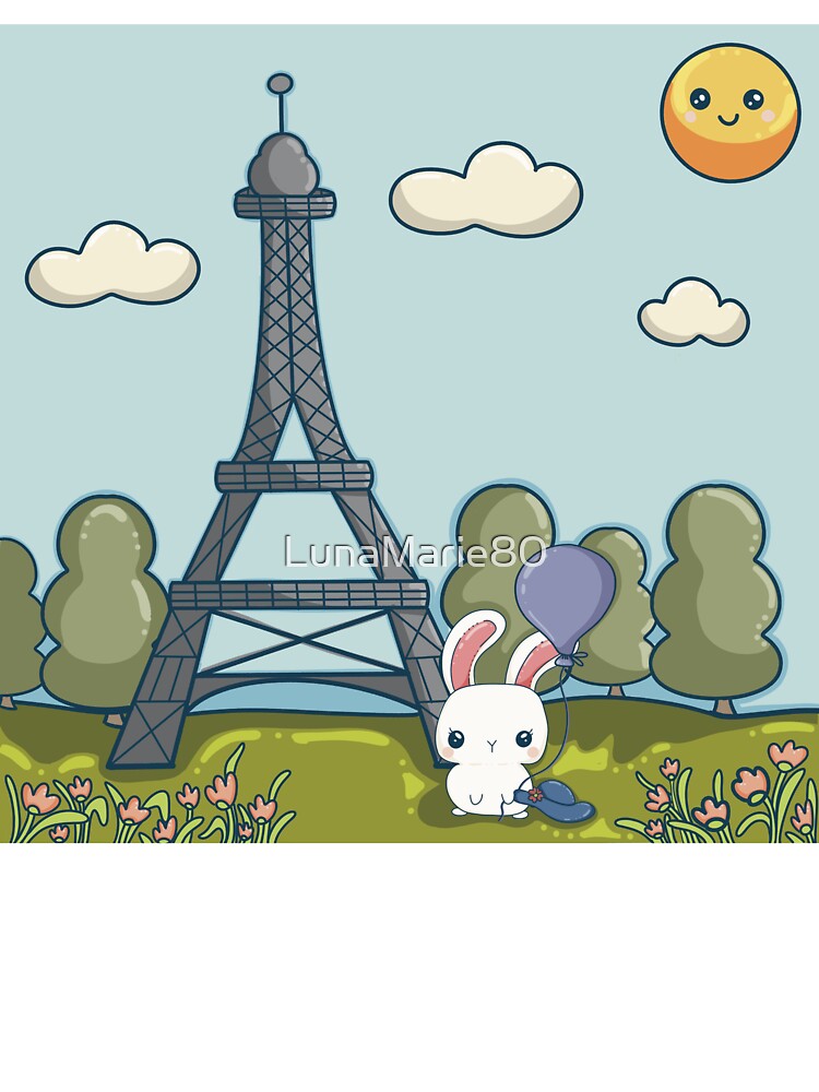 Kawaii Travel Bunny In Paris by LunaMarie80