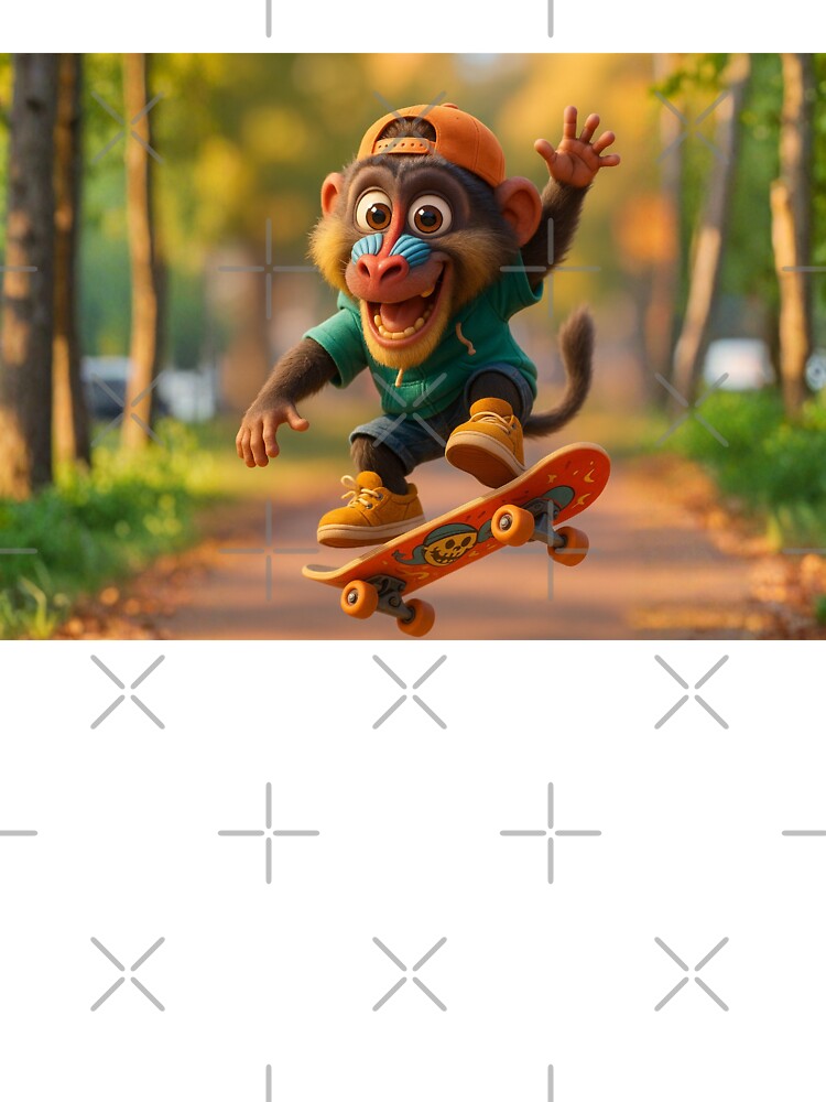 Skater Mandrill Monkey by Sillytoe