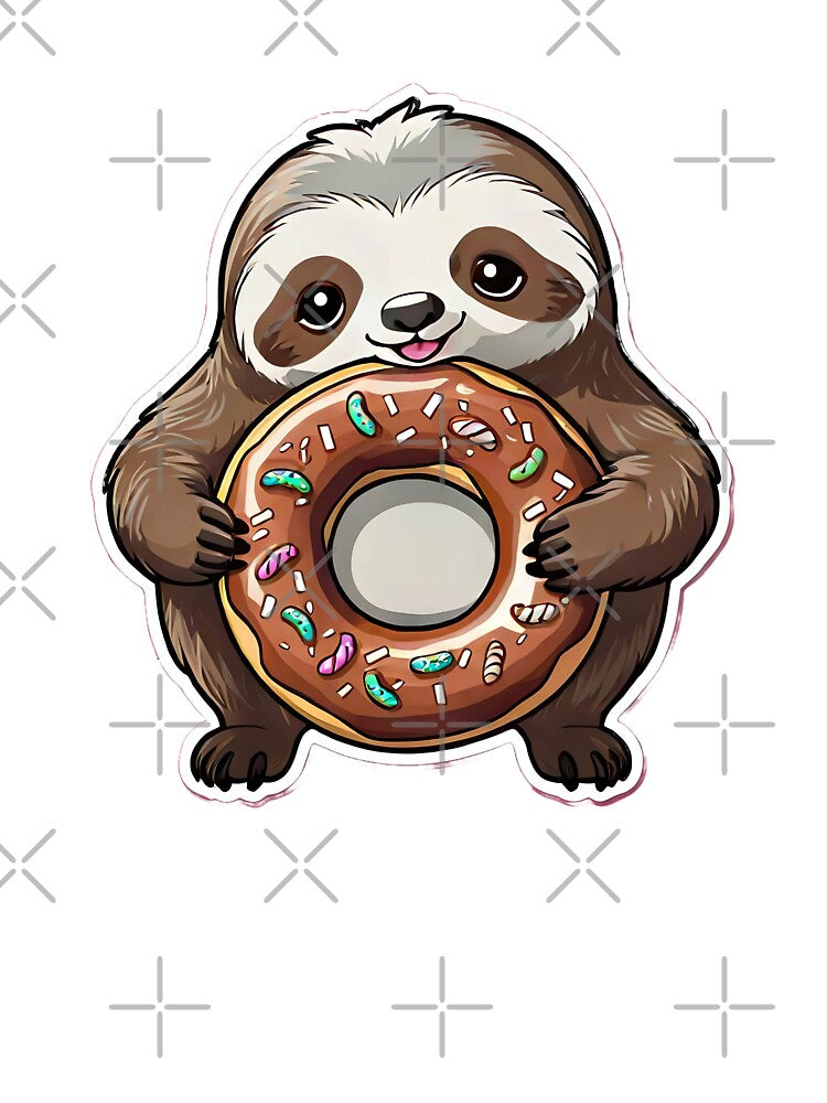 Kawaii Sloth with a Donut by KawaiiCritterz