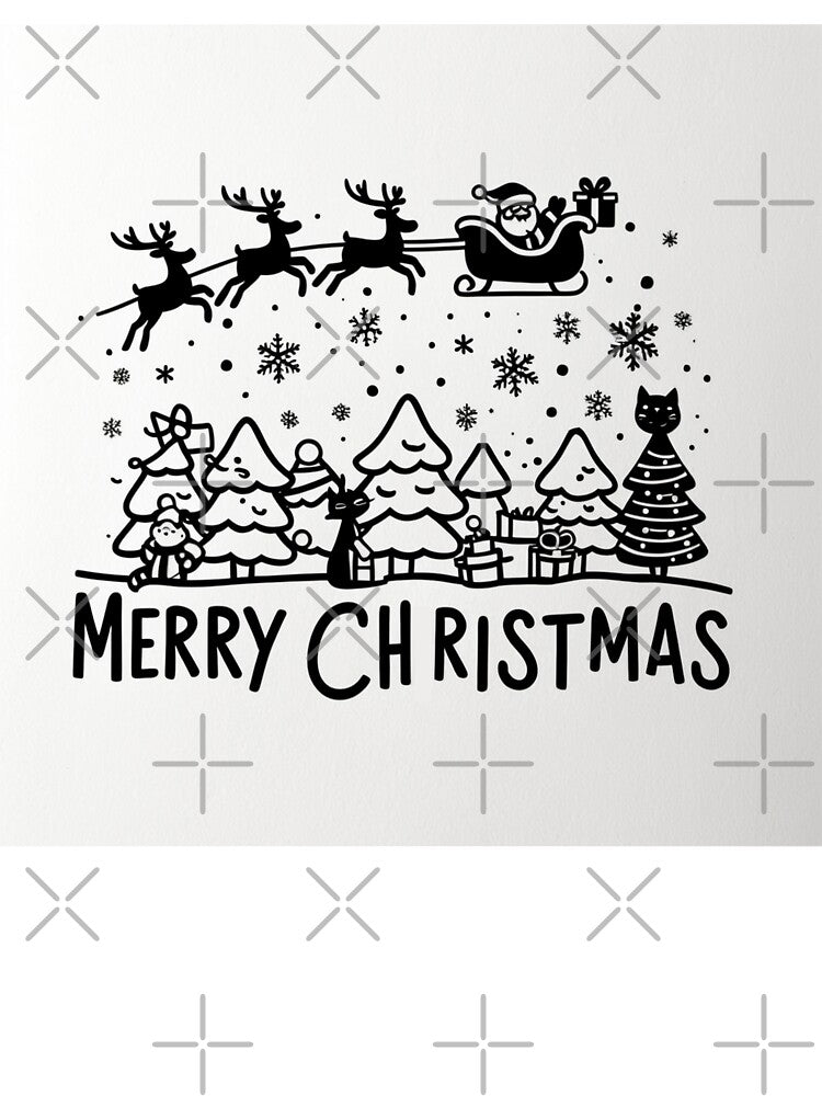 004 Merry Christmas in Black And White by Alexis Art Collection