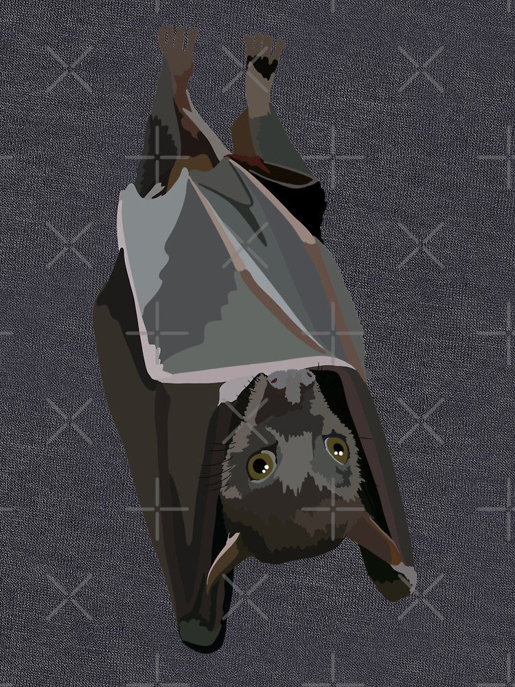 B is for Bat, Bat Illustration – Mysterious Nocturnal Mammal Artwork by PrettylittlepastelUk