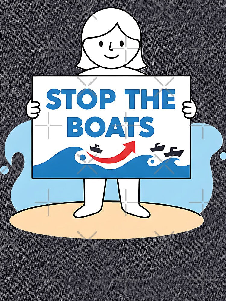 Stop The Boats Political Statement Gift USA by Gilded Dreams