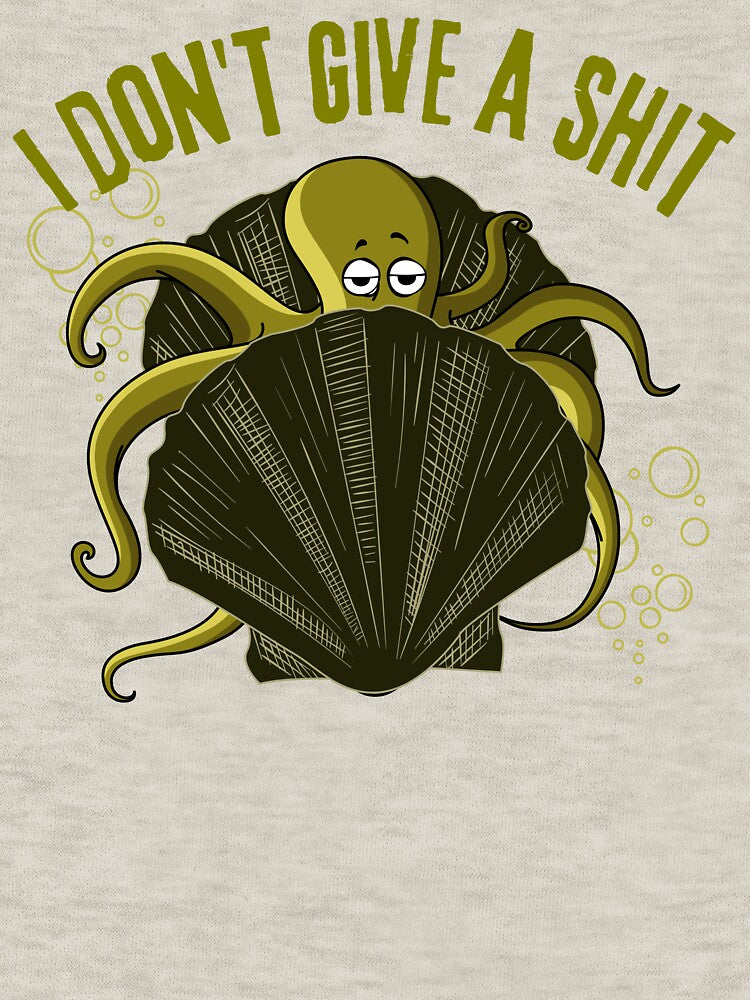 I don't give a shit funny octopus in shell by reka88