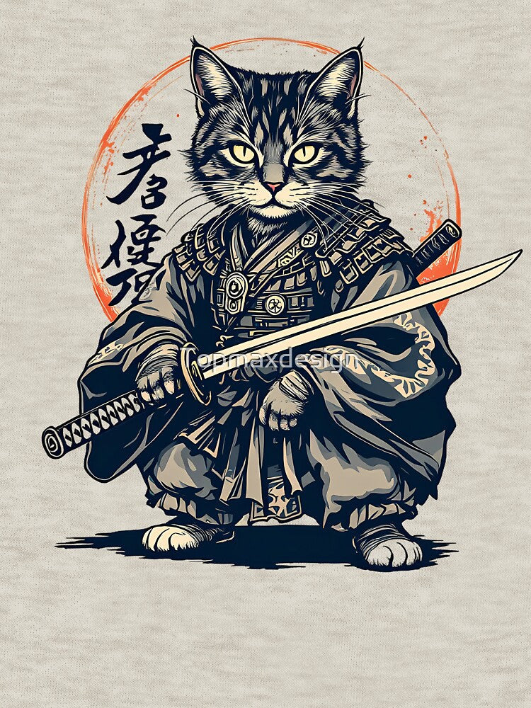 Samurai Cat Vintage Ukiyo-e Warrior Art by Topmaxdesign