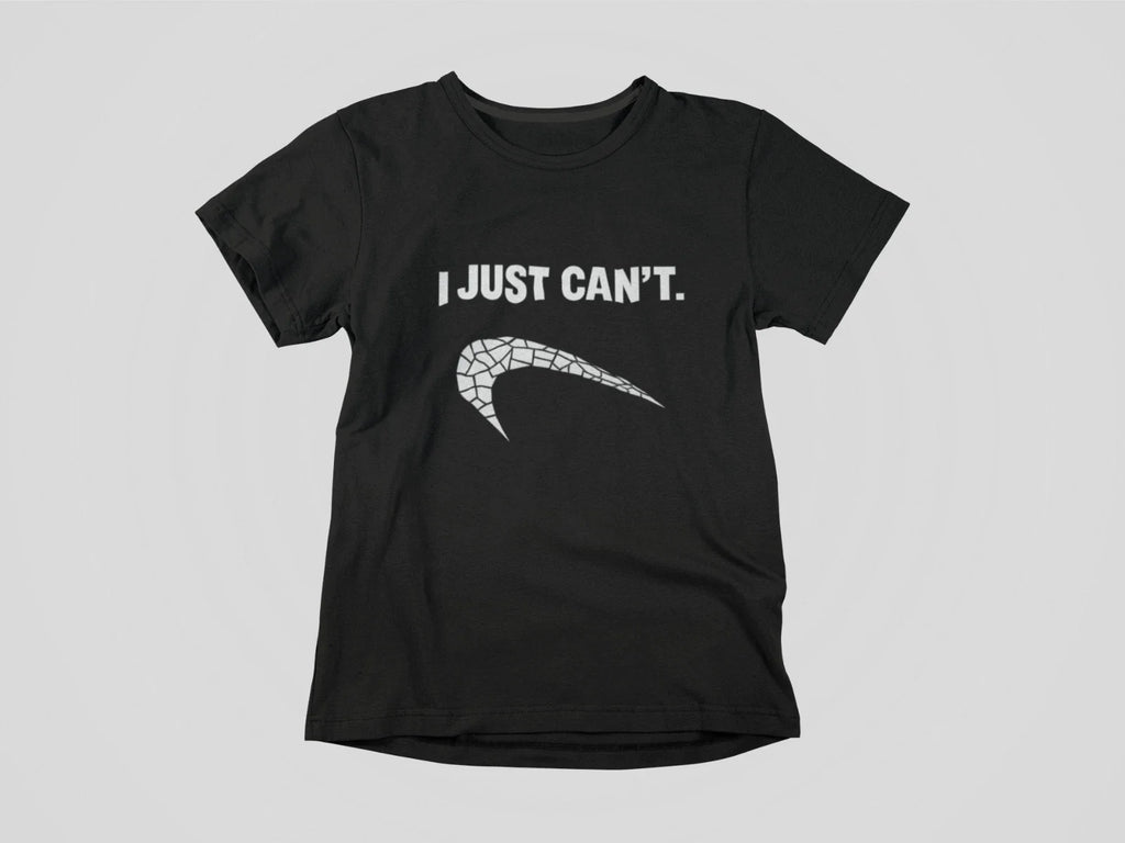 I Just Can’t Shirt Funny Parody Graphic Tee Broken Swoosh Style Sarcastic Humor