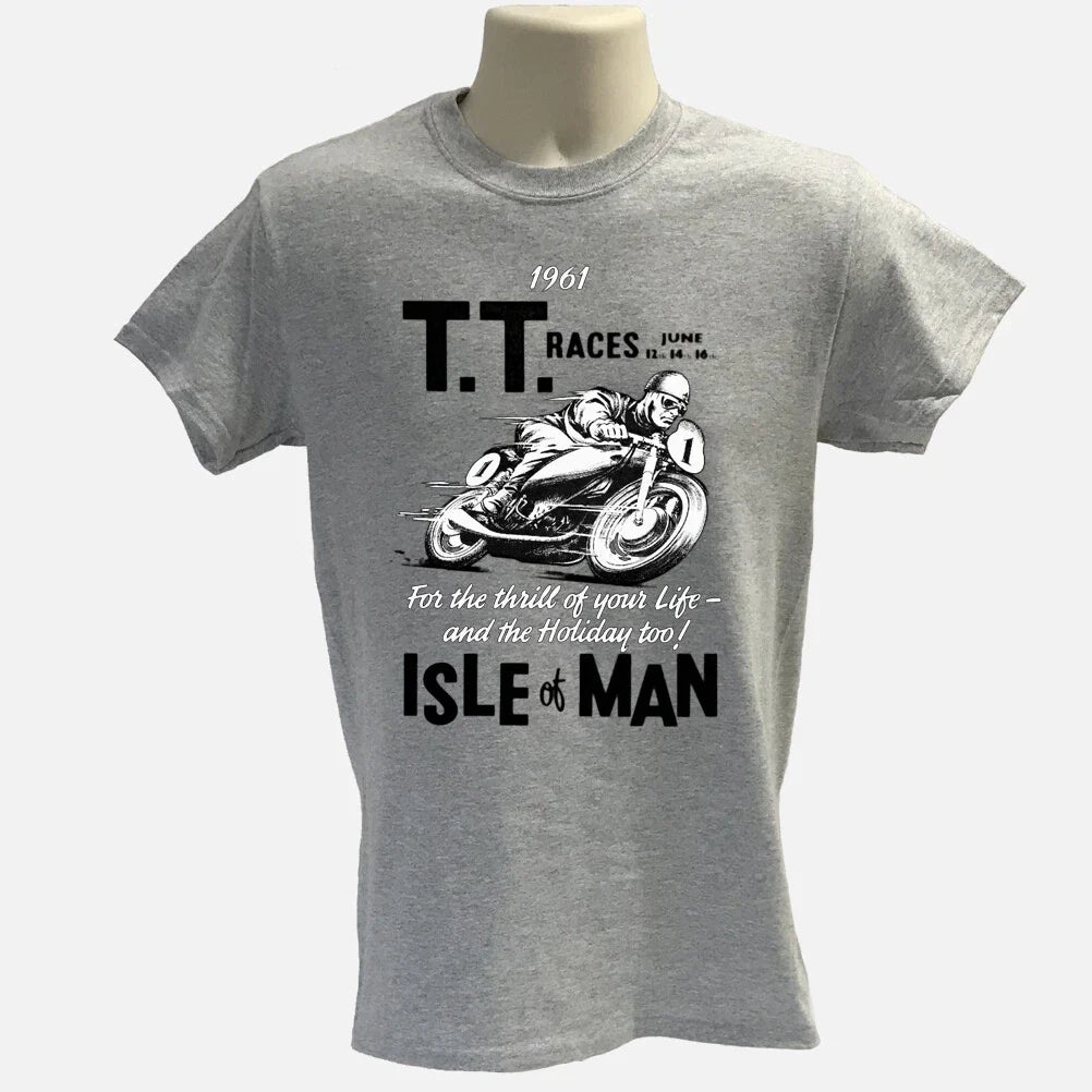 Isle of Man TT T-Shirt Vintage Motorcycle Racing Tee, Classic Biker Graphic Tee