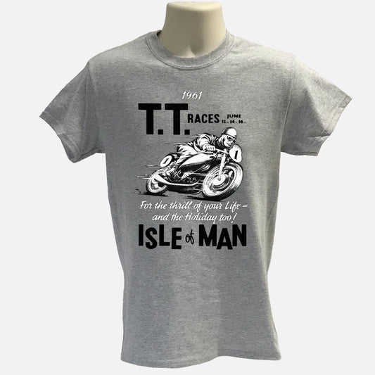 Isle of Man TT T-Shirt Vintage Motorcycle Racing Tee, Classic Biker Graphic Tee