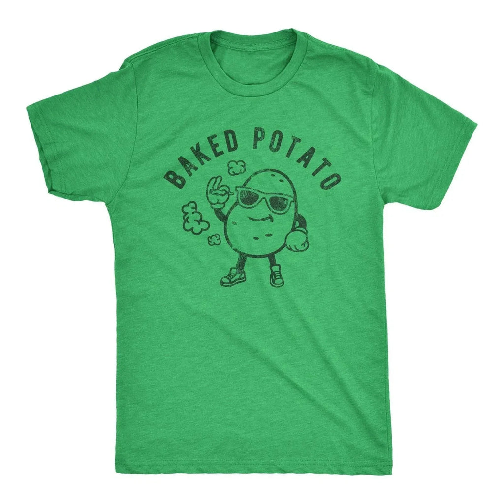 Mens Baked Potato T Shirt Funny 420 Marijuana Weed Graphic Novelty Tee for