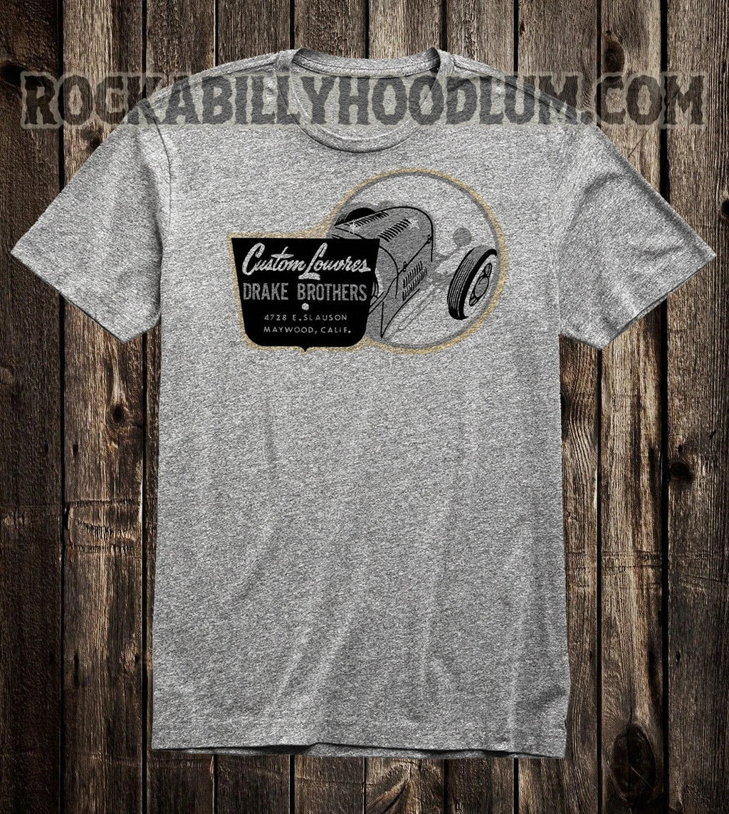 Hot Rod Tee T Shirt Drag Race Racing Speed Shop Drake Brothers Custom Louvres
