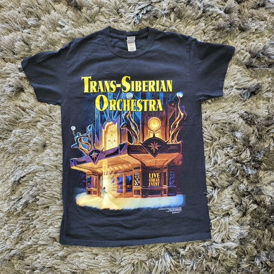 Gildan Mens Trans-Siberian Orchestra Concert T-Shirt S Black Cotton Short Sleeve