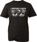 I Support LGBTQ Funny Men Women Sarcastic Joke Slogan Tee Liquor Guns T Shirt
