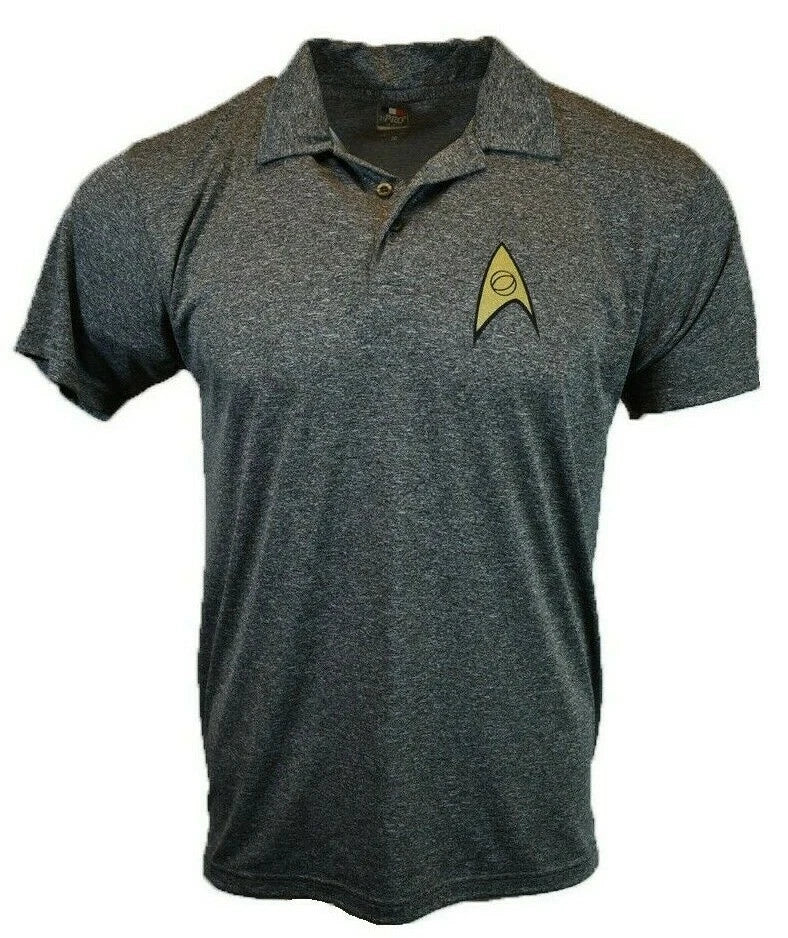 MEN'S STAR TREK POLO SHIRT ACTIVEWEAR LOGO SOFT FABRIC NEW
