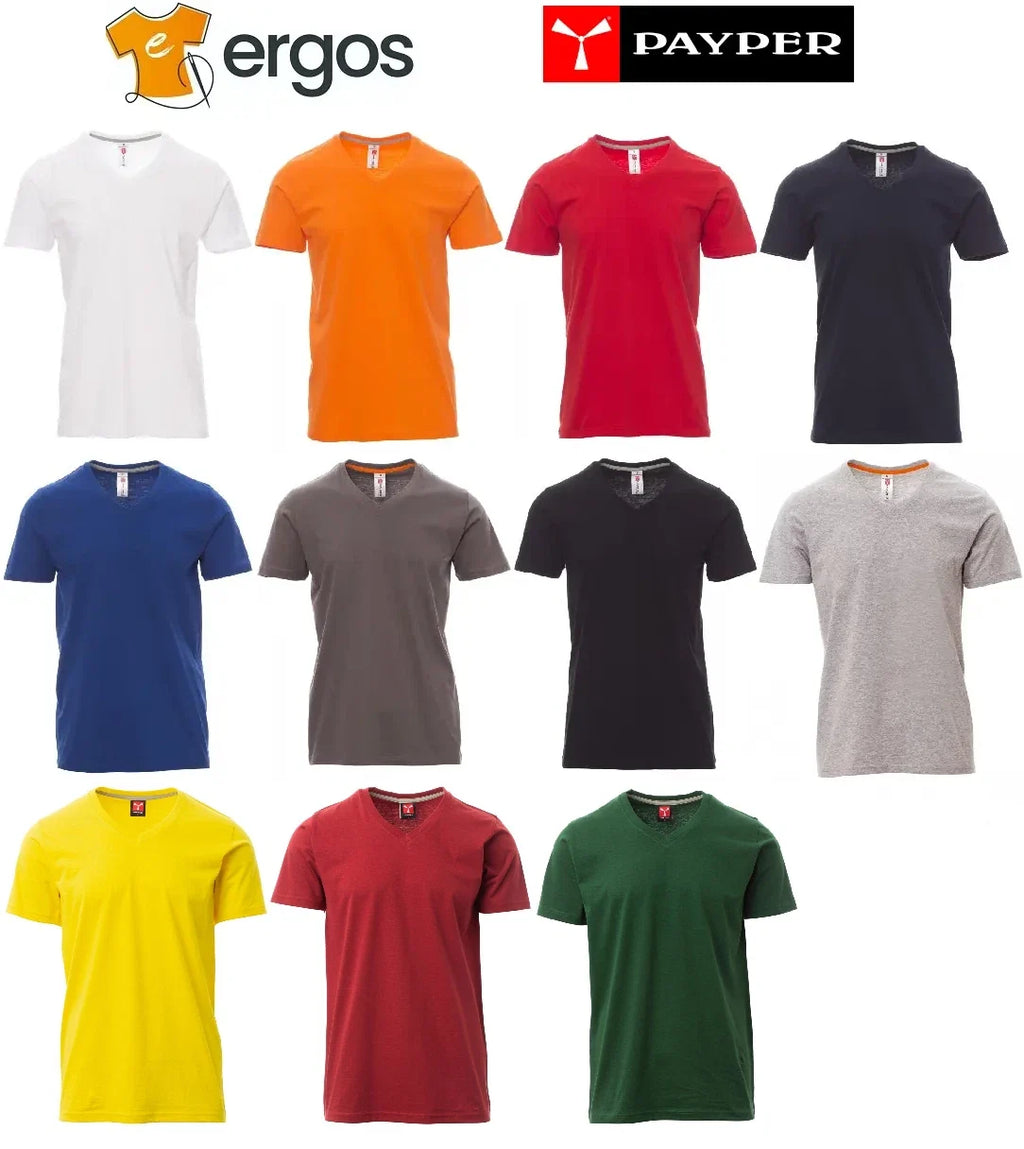 PAYPER V-NECK V-Neck Half Sleeve Short T-Shirt Mens 100% Cotton T-Shirt