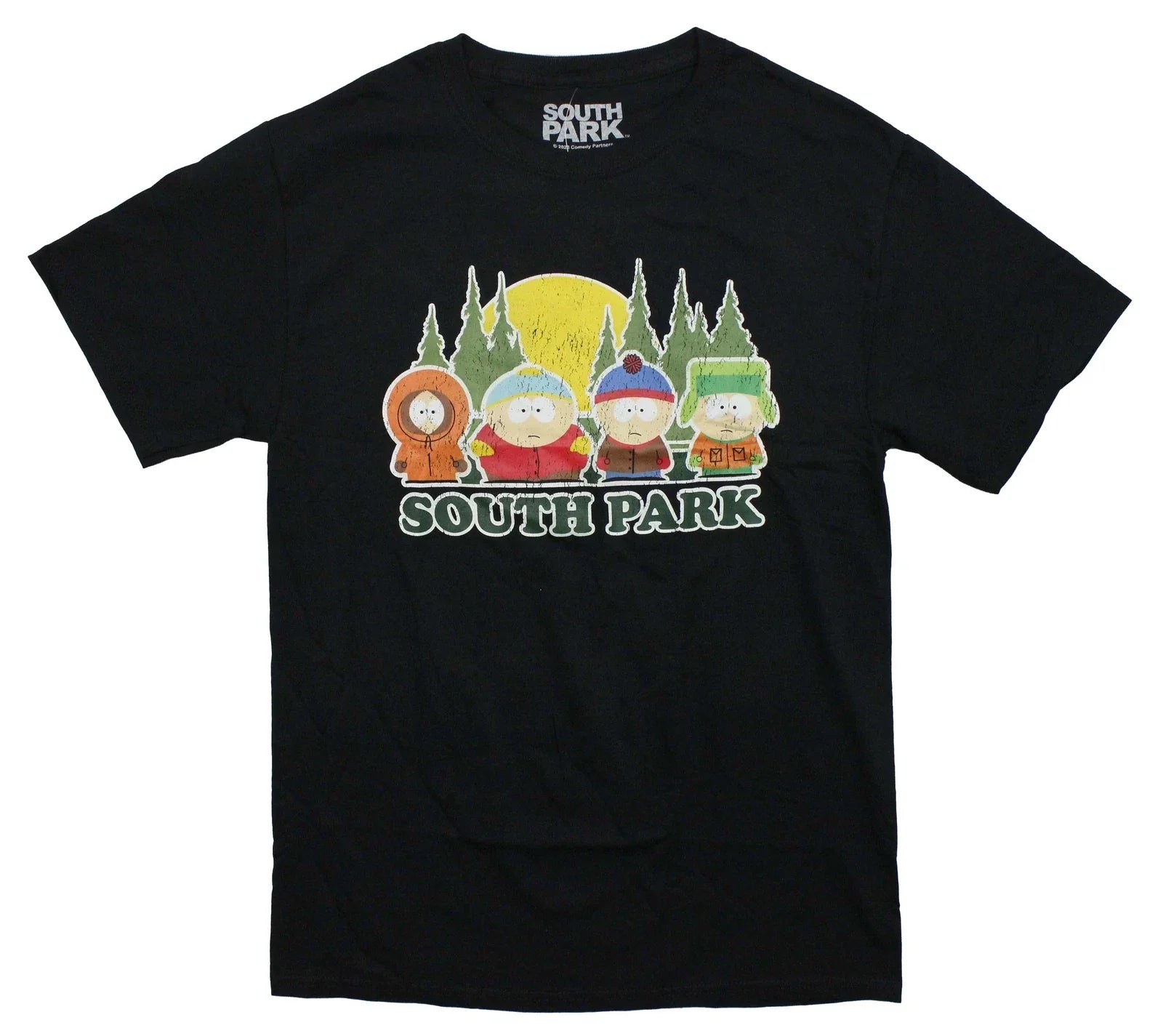 South Park New Adult T-Shirt - Distressed Sunset Standing Group