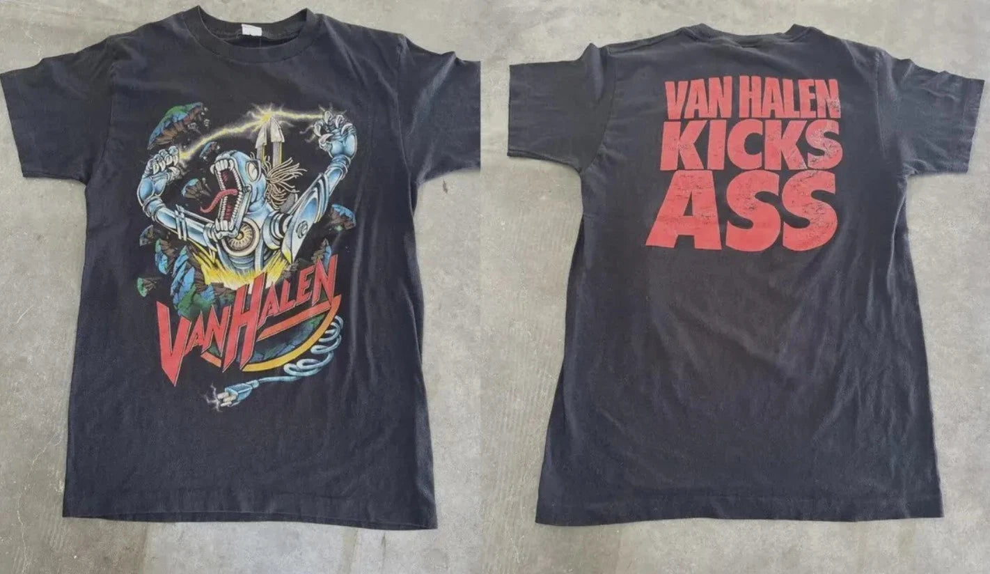 Vtg Graphic 1986 Van Halen Kicks Ass Tour Unisex Cotton T-Shirt