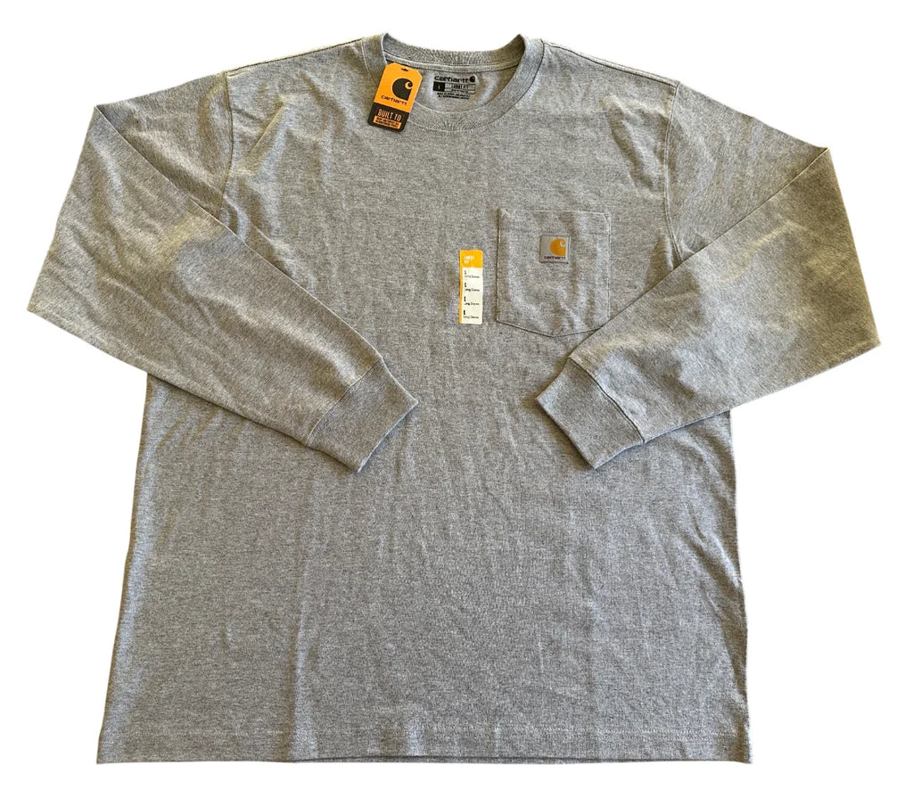 Carhartt Loose Fit Heavyweight Long-Sleeve Pocket T-Shirt Men's Large Gray NWT