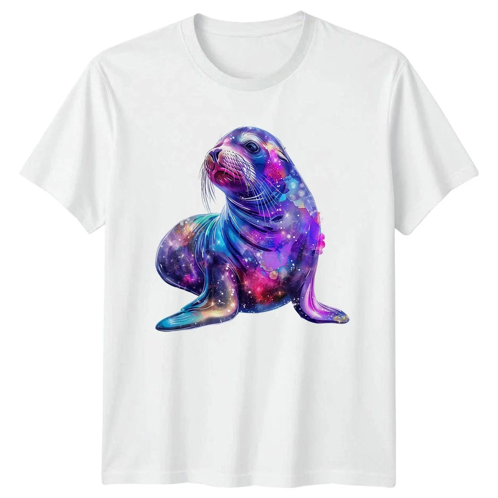 Galaxy Seal T-Shirt Marine Animal Lover Gift For Him And Her