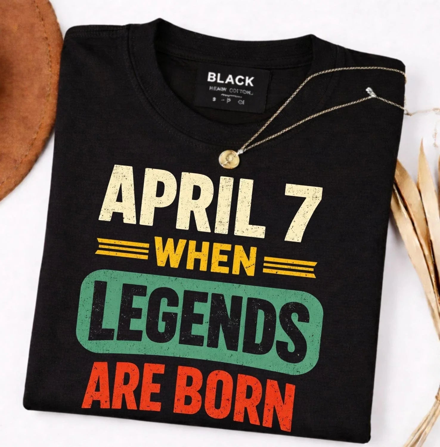 Legends Are Born On April 7th Vintage Birthday Retro Gift T-Shirt Design Idea