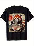 Fun Red Panda Men's T-Shirt | Kawaii Anime Ramen Eating