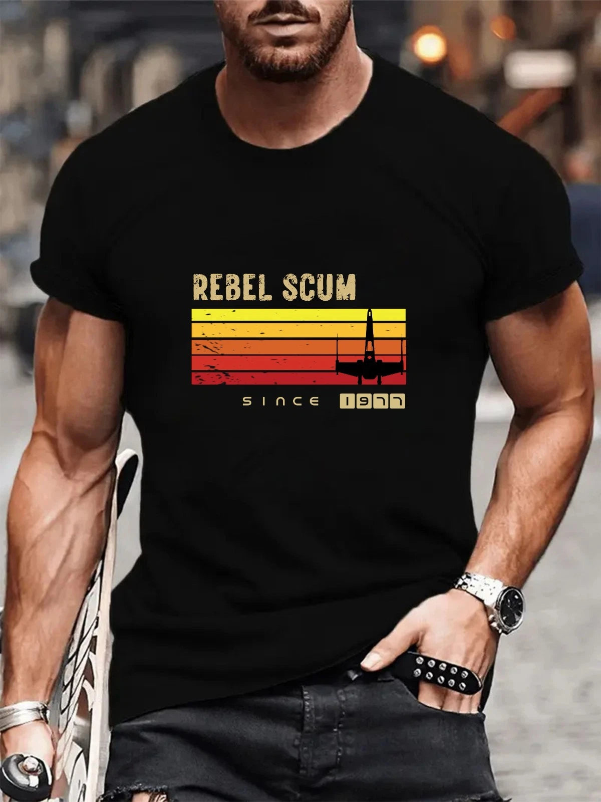 Personalised Year T-Shirt, Rebel Scum Since 1977 Retro Star Wars Unisex Tee Top