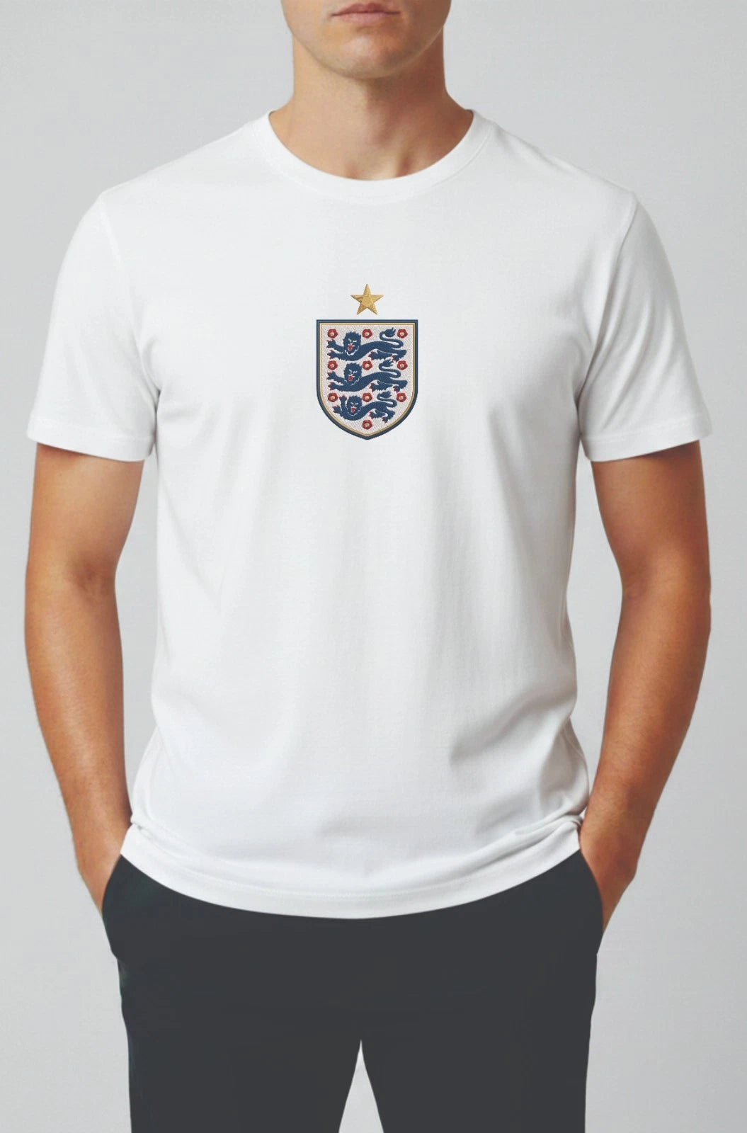 Embroidered England Home TShirt , Football fan Tee, England Home is Adult Tee To