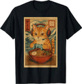 Kawaii Anime Gamer Cat Ramen Retro Japanese Gaming Funny T-Shirt