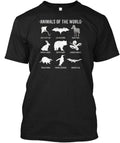 Simple Vintage Humor Funny Rare Animals Of World T-Shirt Made In USA S To 5XL