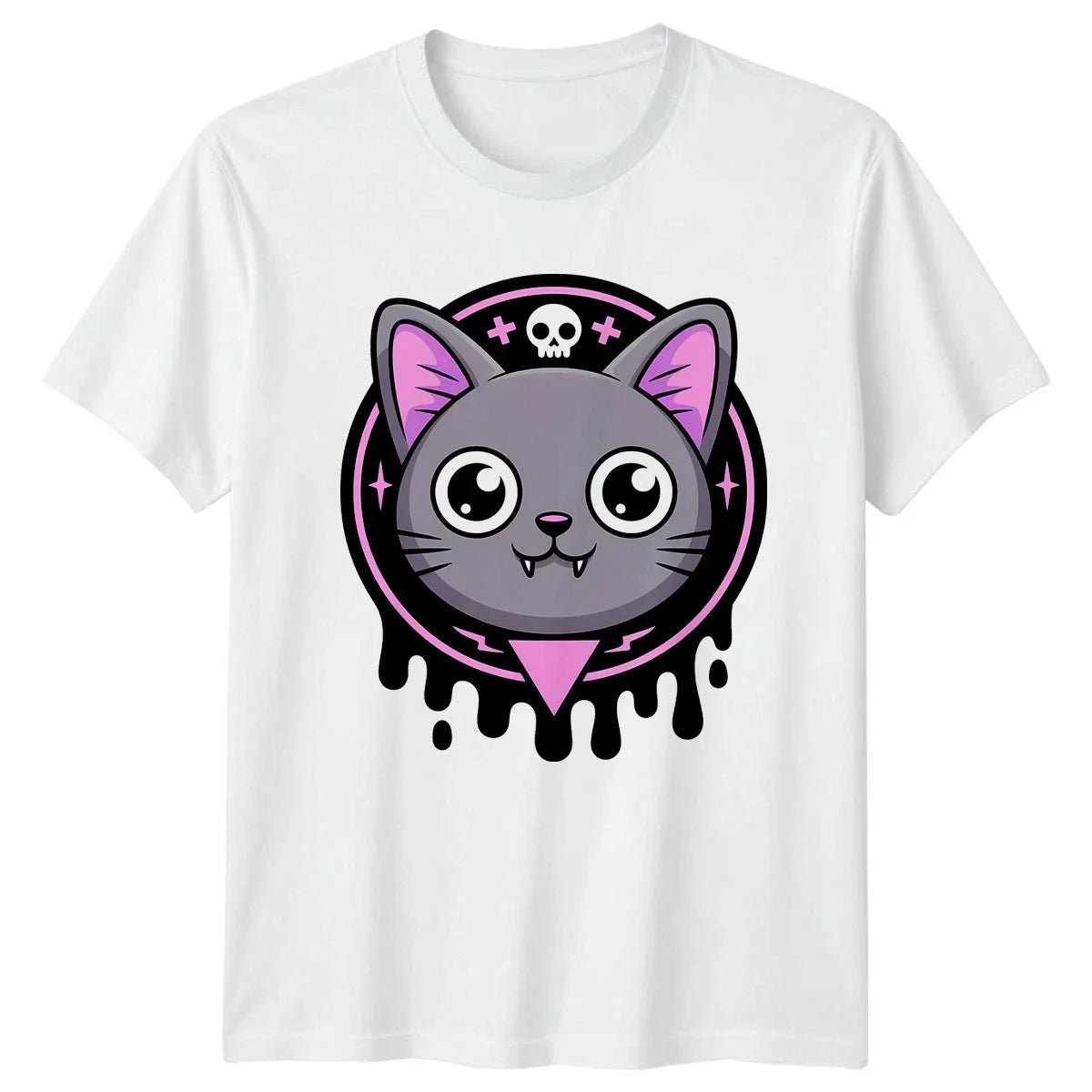Spooky Kawaii Vampire Cat T-Shirt Vampire Cat Halloween Gift For Him And Her