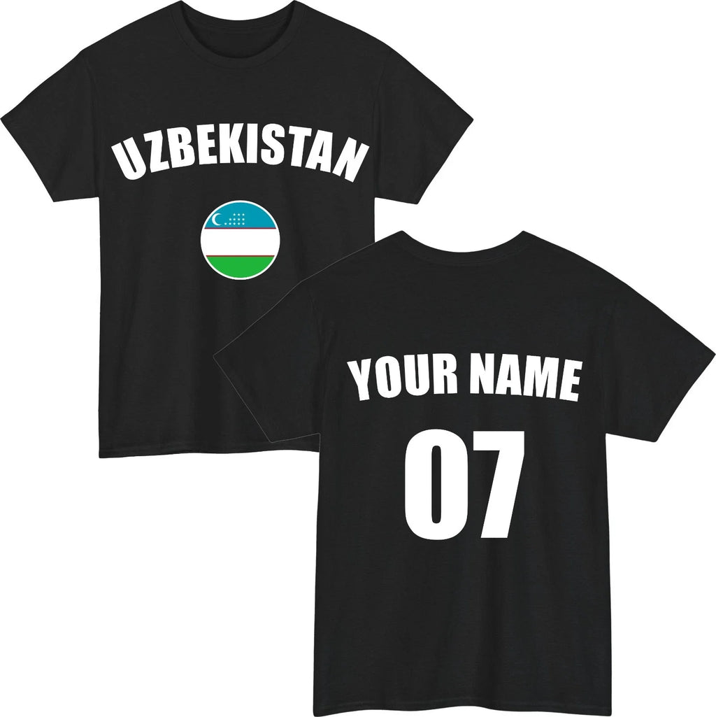 Personalised Uzbekistan Football T-Shirt Custom Name & Number Fan Unisex Tee Top