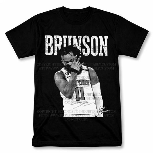 Jalen Brunson Knicks Graphic T Shirt Vintage Style Fan Tee