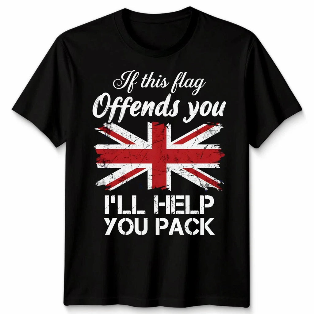 If This Flag Offends You Unisex T Shirt I'll Help You Pack UK Union Jack